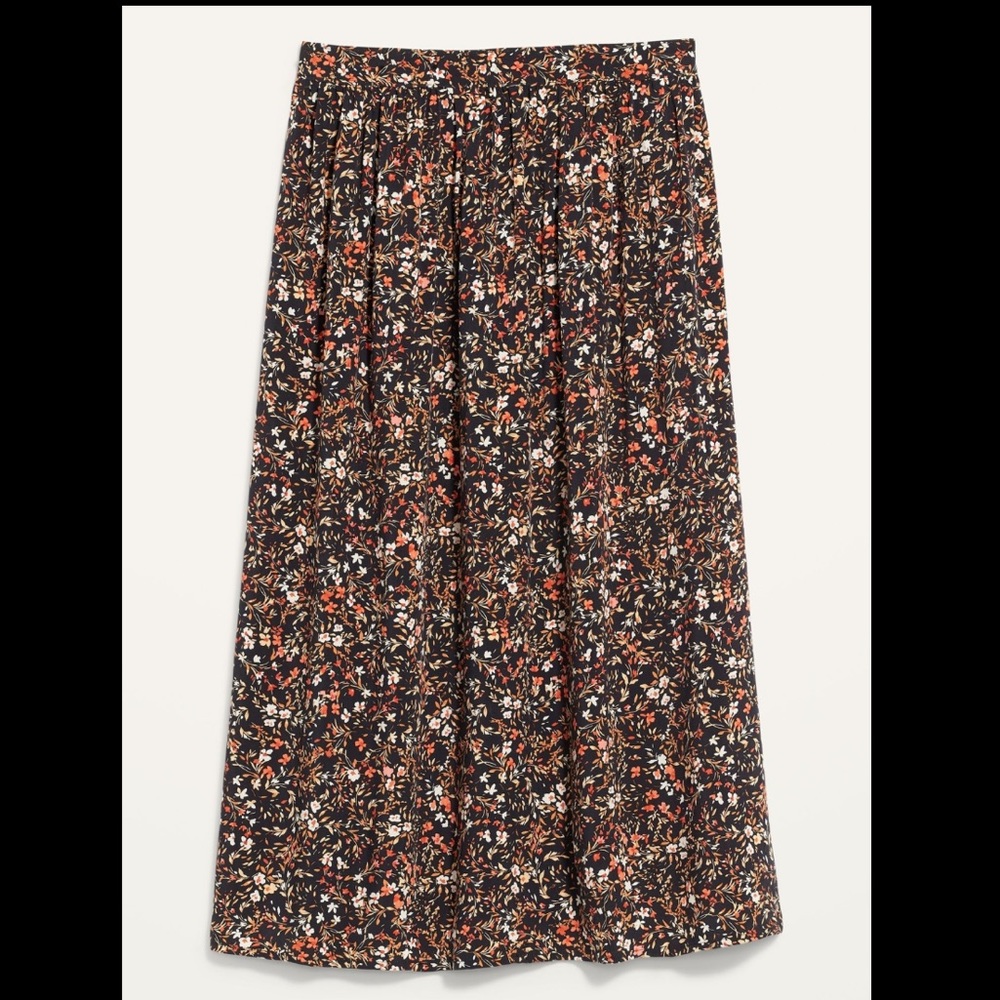 Old Navy Plus - High-Waisted Floral-Print Midi Swing Skirt for Women